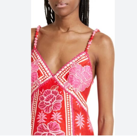 FARM RIO Summer Sunrise Embroidered Linen Maxi Dress - Picture 6 of 17